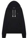 Face Logo Patch Cotton Hoodie Black - ACNE STUDIOS - BALAAN 2