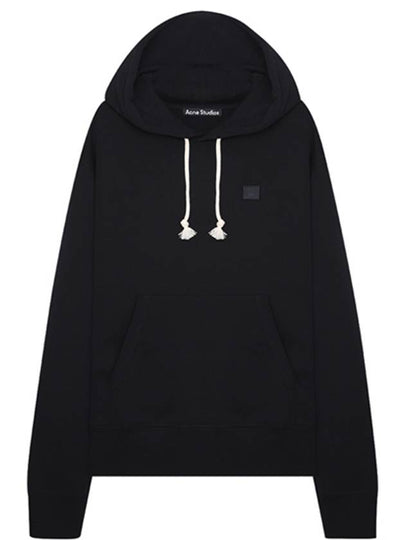 Face Logo Patch Cotton Hoodie Black - ACNE STUDIOS - BALAAN 2