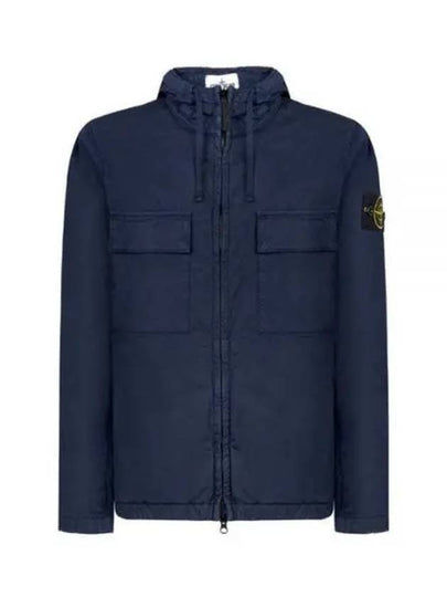 Cotton Twill Stretch Hooded Jacket Navy - STONE ISLAND - BALAAN 2