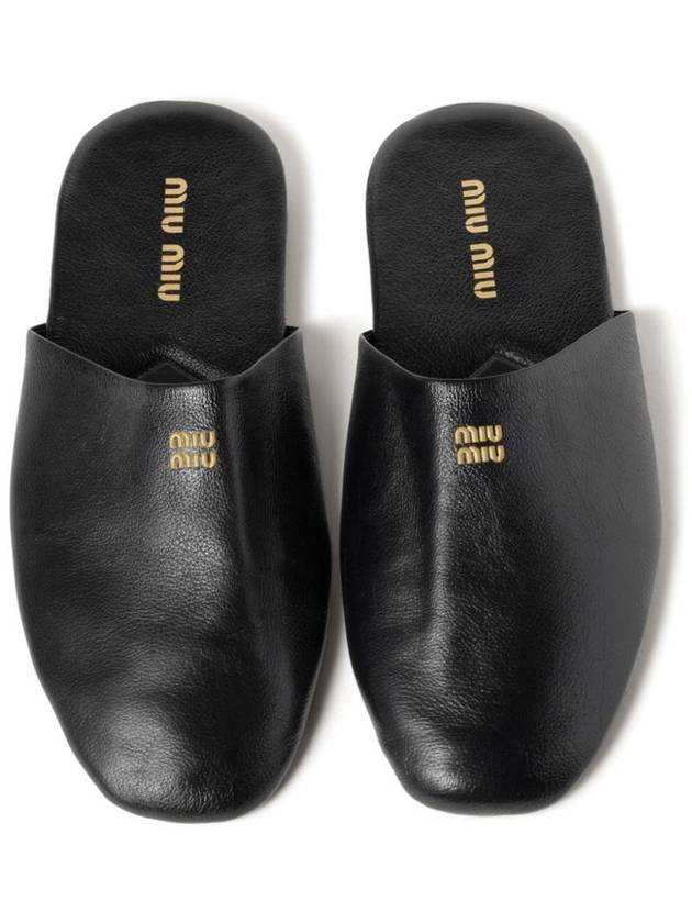 Miu Miu Leather Slippers - MIU MIU - BALAAN 3