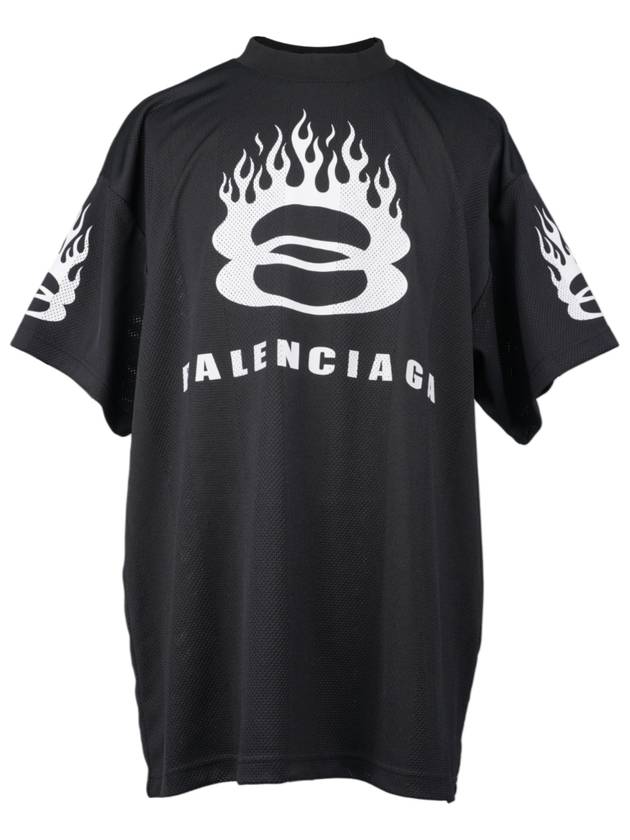 Logo Print Crew Neck Short Sleeve T-Shirt Black - BALENCIAGA - BALAAN 2