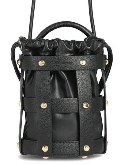 Embossed Logo Cage Bucket Bag Black - SALVATORE FERRAGAMO - BALAAN 2