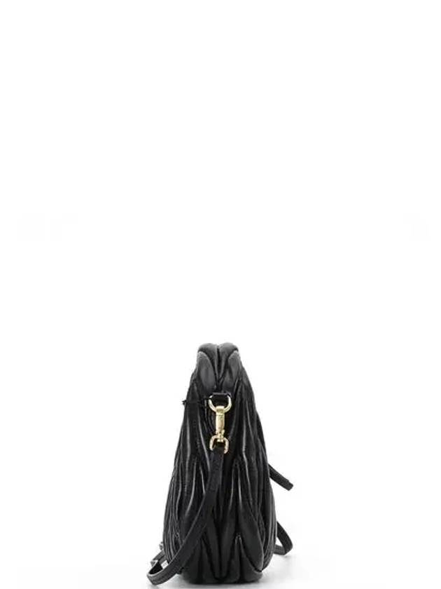 Wander Matelasse Nappa Leather Hobo Mini Bag Black - MIU MIU - BALAAN 3