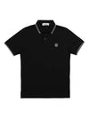 Two-Line Wappen Patch Polo Shirt Black - STONE ISLAND - BALAAN 1