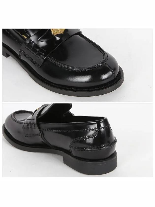 Brushed Leather Penny Loafers Black - MIU MIU - BALAAN 7