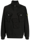 high neck brushed sweatshirt black 751560519 V0029 - STONE ISLAND - BALAAN 1