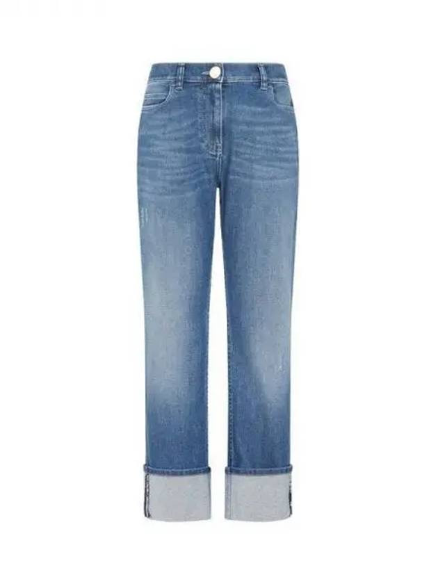 Women s Washed Roll up Denim Pants Indigo 270913 - GIORGIO ARMANI - BALAAN 1