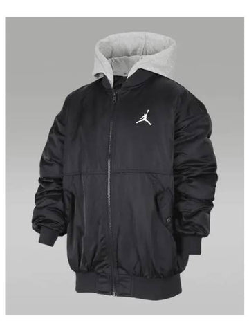 Jordan Jr Hooded Graphic Bomber Jacket Black HQ7221 010 735162 - NIKE - BALAAN 1