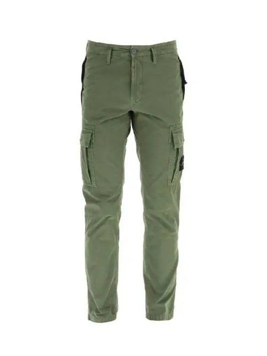 Men's Wappen Patch Slim Cargo Straight Pants Khaki - STONE ISLAND - BALAAN 2