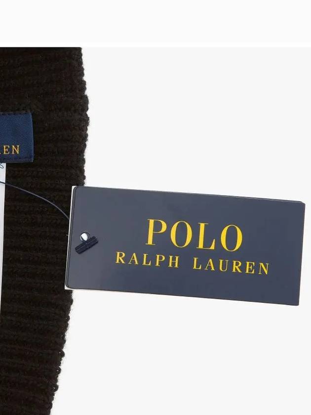 Embroidered Denim Bear Wool Beanie Black - POLO RALPH LAUREN - BALAAN 4