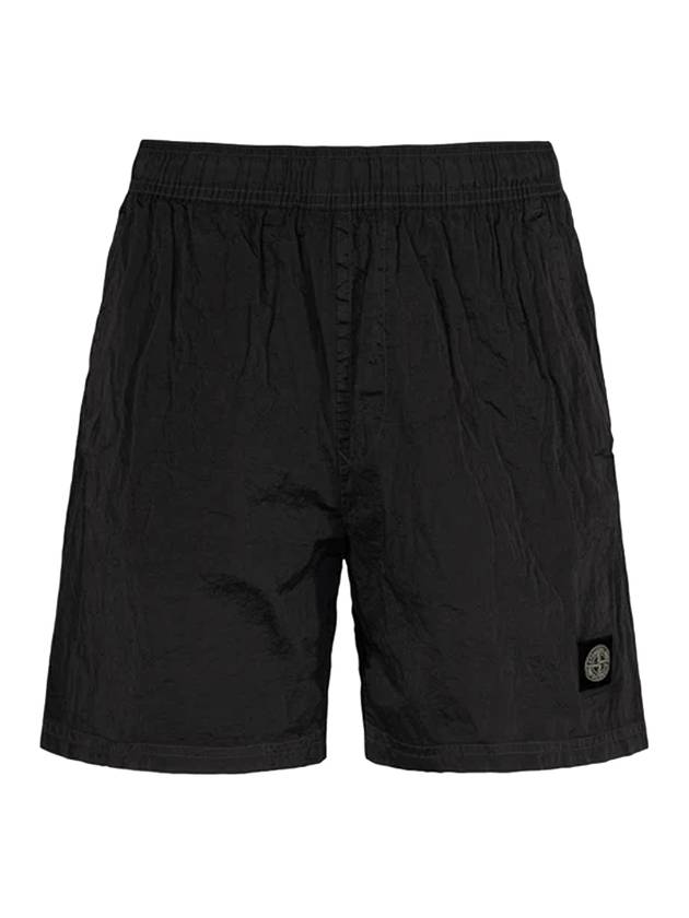 Men's Logo Patch Nylon Swim Shorts Black - STONE ISLAND - BALAAN 1