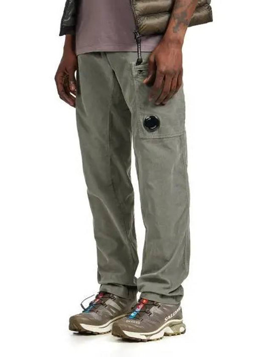 Corduroy Lens Cargo Straight Pants Grey - CP COMPANY - BALAAN 1