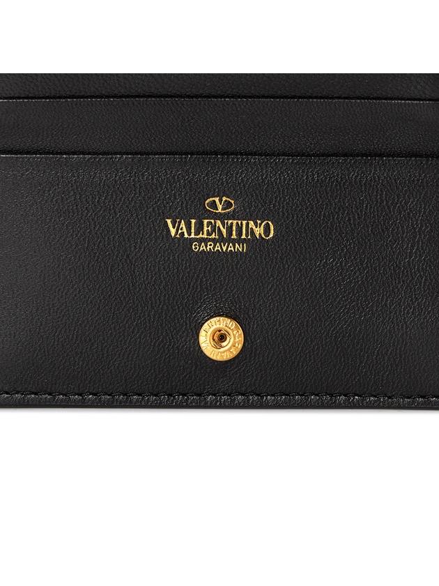 Roman Stud Small Nappa Leather Half Wallet Black - VALENTINO - BALAAN 8