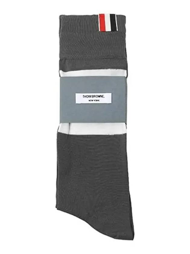 Men's Diagonal Light Weight Midi Socks Dark Grey - THOM BROWNE - BALAAN 4