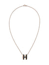 Pop H Pendant Rose Gold Necklace Noir - HERMES - BALAAN 1