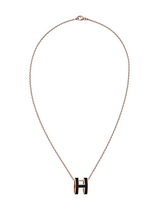 Pop H Pendant Rose Gold Necklace Noir - HERMES - BALAAN 1