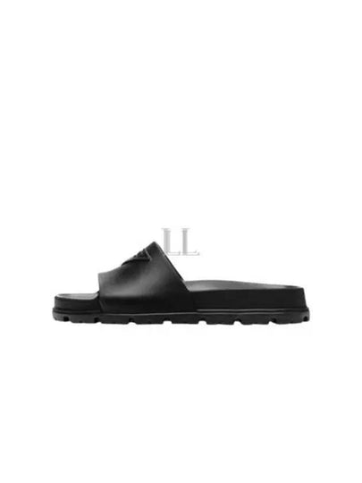 Triangle Logo Slippers Black - PRADA - BALAAN 2