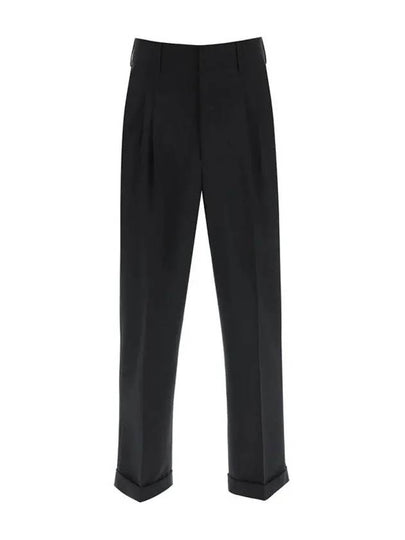 Pleated Carrot Fit Straight Pants Black - AMI - BALAAN 2