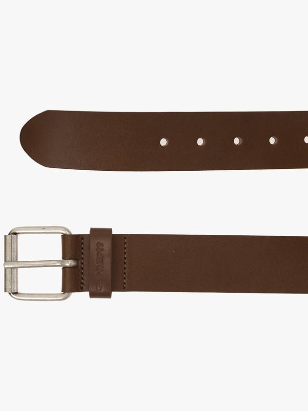 Carhartt WIP Leather Belt With Logo, Men's, Brown - CARHARTT WIP - BALAAN 4