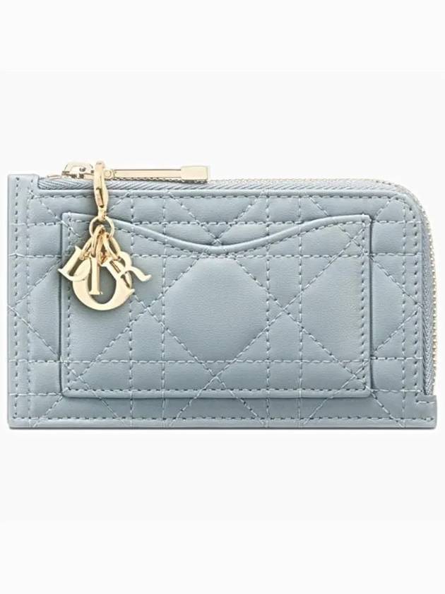 Lady Compact Cannage Zipper Lambskin Card Wallet Cloud Blue - DIOR - BALAAN 2