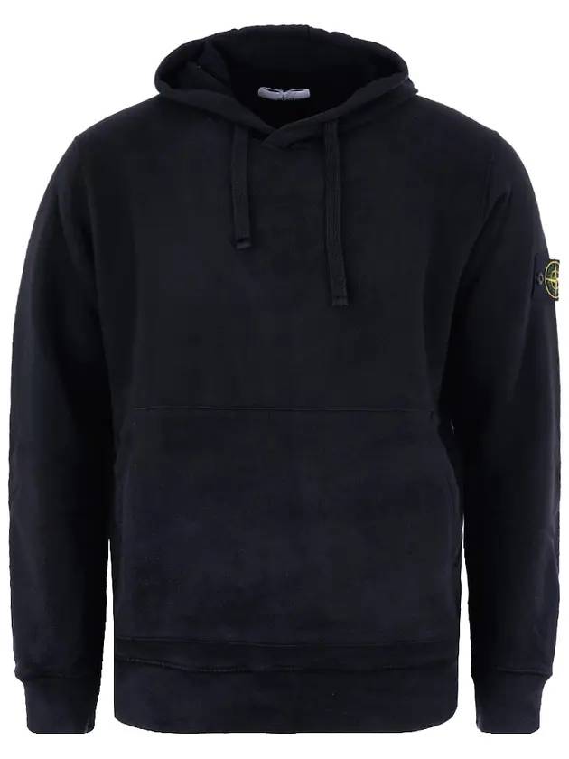 Wappen Patch Cotton Fleece Hoodie Navy - STONE ISLAND - BALAAN 1