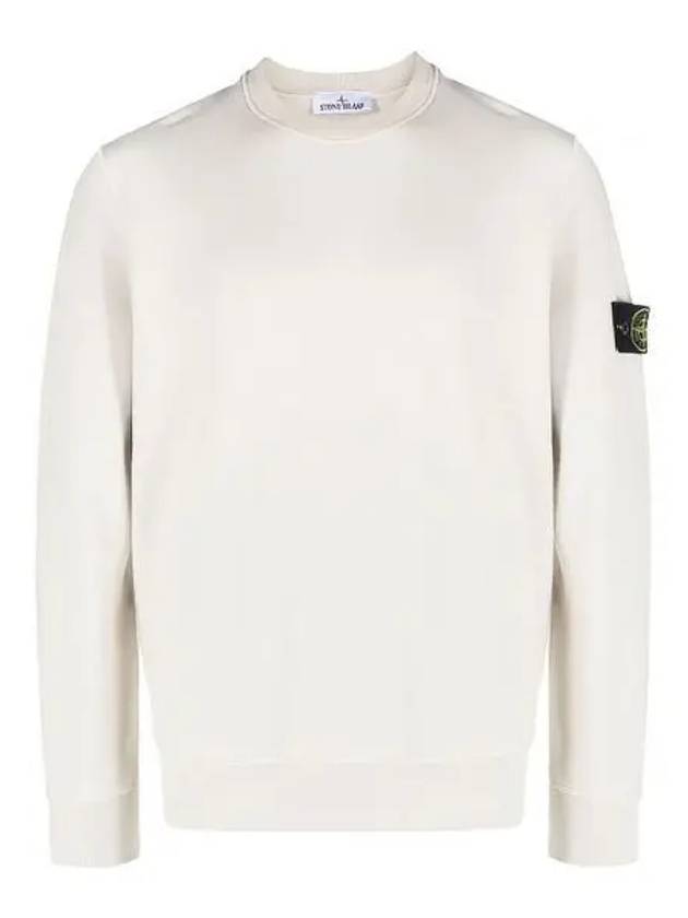 Brushed Cotton Fleece Garment Dyed Crewneck Sweatshirt Stucco - STONE ISLAND - BALAAN 2