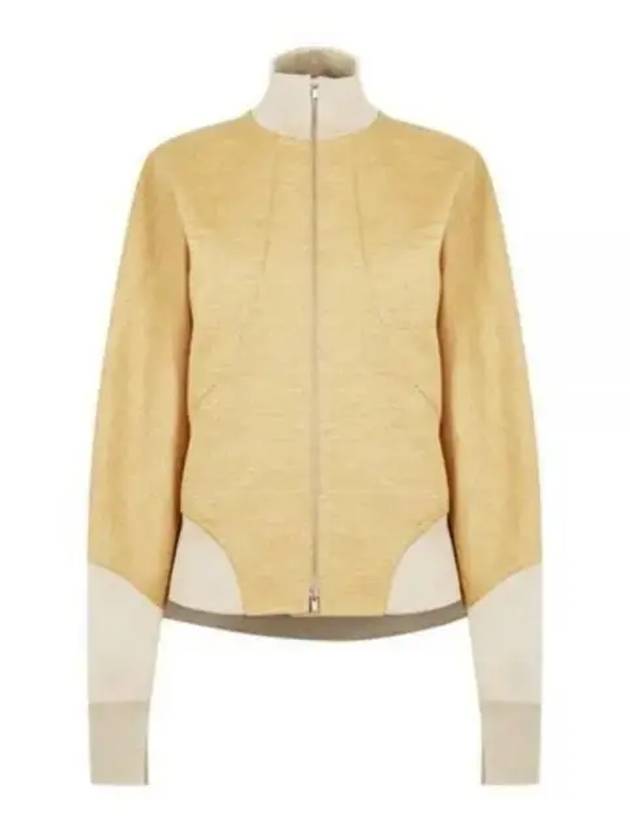 Women's Melange Compact Jersey Wool Zip-Up Jacket Yellow - JIL SANDER - BALAAN 2