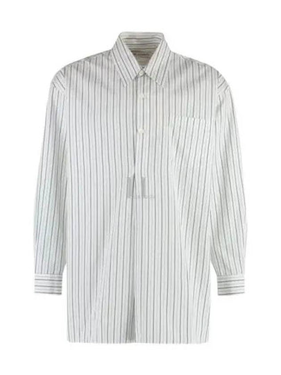 Popover Stripe Long Sleeve Shirt White - OUR LEGACY - BALAAN 2