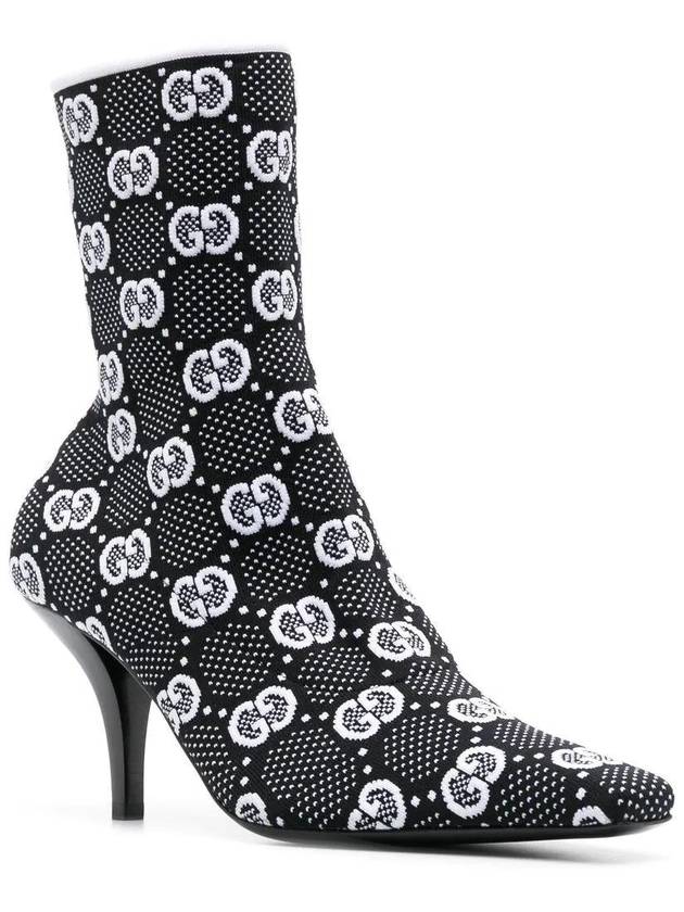 GG knit ankle boots black white - GUCCI - BALAAN 3