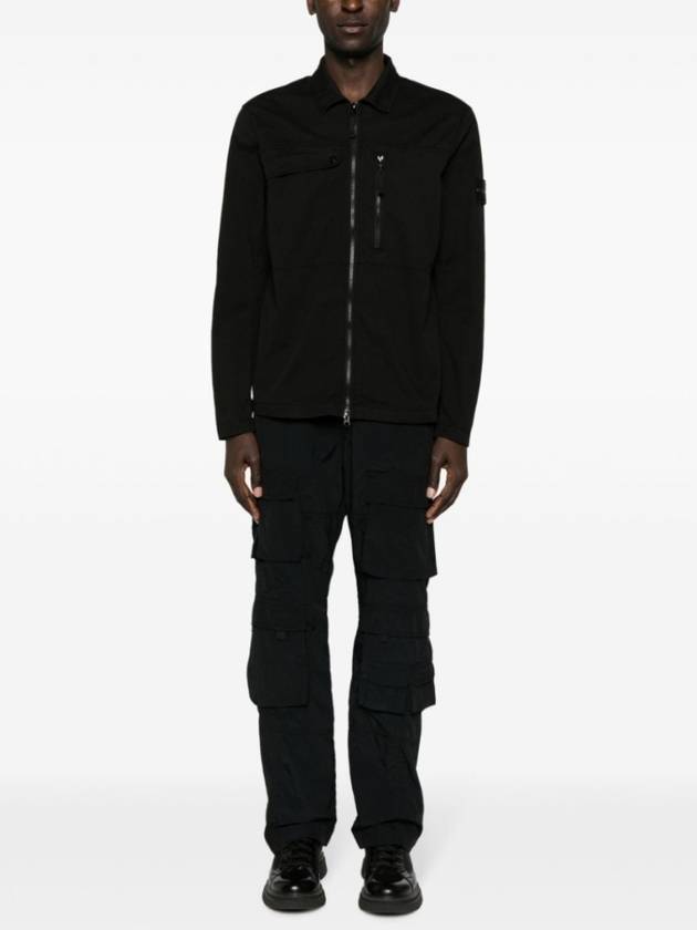 Supima Cotton Twill Stretch-TC Jacket Black - STONE ISLAND - BALAAN 3