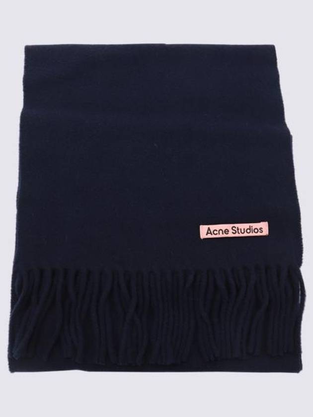 Wool Fringe Muffler Navy Blue - ACNE STUDIOS - BALAAN 3