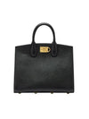 Medium Studio Box Tote Bag Black - SALVATORE FERRAGAMO - BALAAN 4