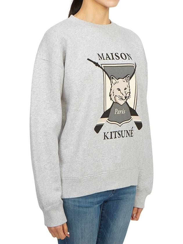 College Fox Print Sweatshirt Light Grey Melange - MAISON KITSUNE - BALAAN 4