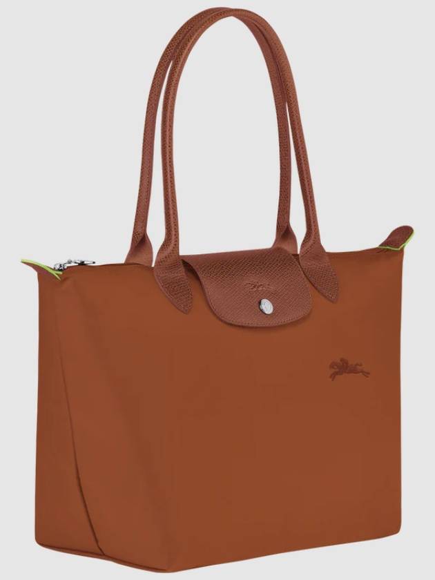 Le Pliage Green Medium Shoulder Bag Tote Cognac Brown - LONGCHAMP - BALAAN 3