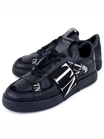 Logo Band VL7N Calfskin Low Top Sneakers Black - VALENTINO - BALAAN 2