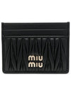 Matelasse Nappa Leather Card Wallet Black - MIU MIU - BALAAN 2