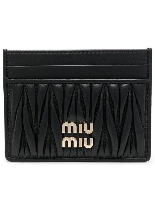 Matelasse Nappa Leather Card Wallet Black - MIU MIU - BALAAN 2