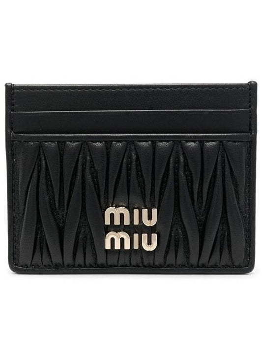 Matelasse Nappa Leather Card Wallet Black - MIU MIU - BALAAN 2