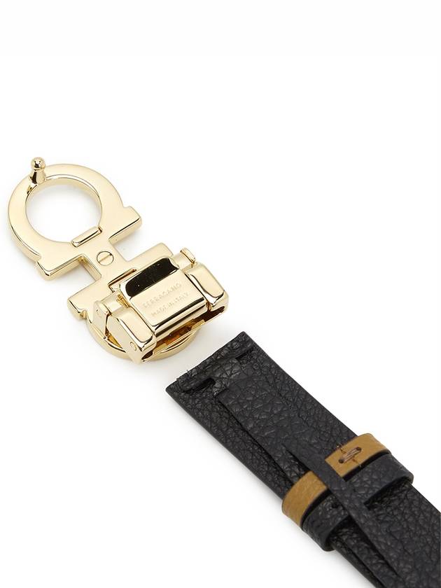 Reversible Gancini Leather Belt Black Beige - SALVATORE FERRAGAMO - BALAAN 6