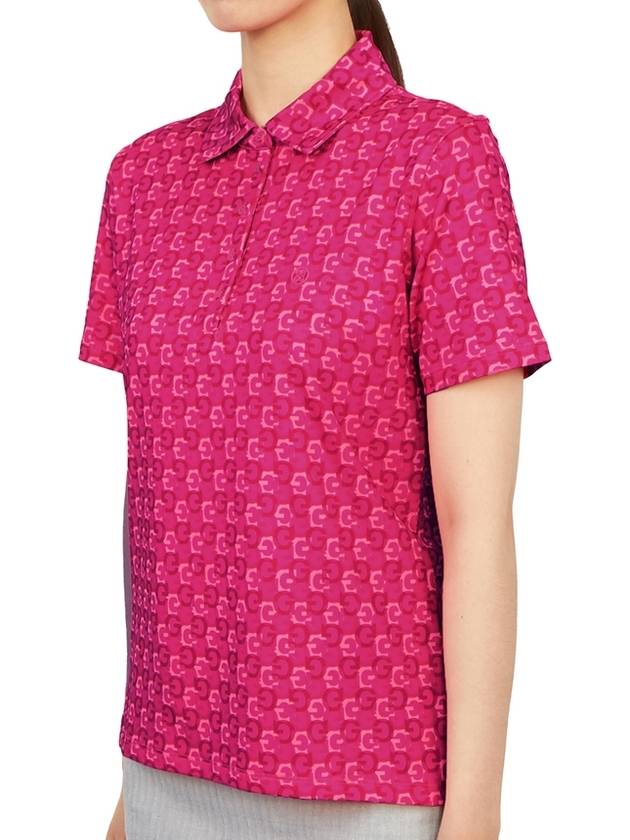 Women's Mini GS Jersey Short Sleeve Polo Shirt Pink - G/FORE - BALAAN 3