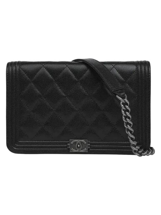 Boy  Cossbody Bag Grained Calfskin Ruthenium Black - CHANEL - BALAAN 2