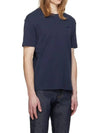 Lewis Cotton Short Sleeve T-Shirt Navy - A.P.C. - BALAAN 3