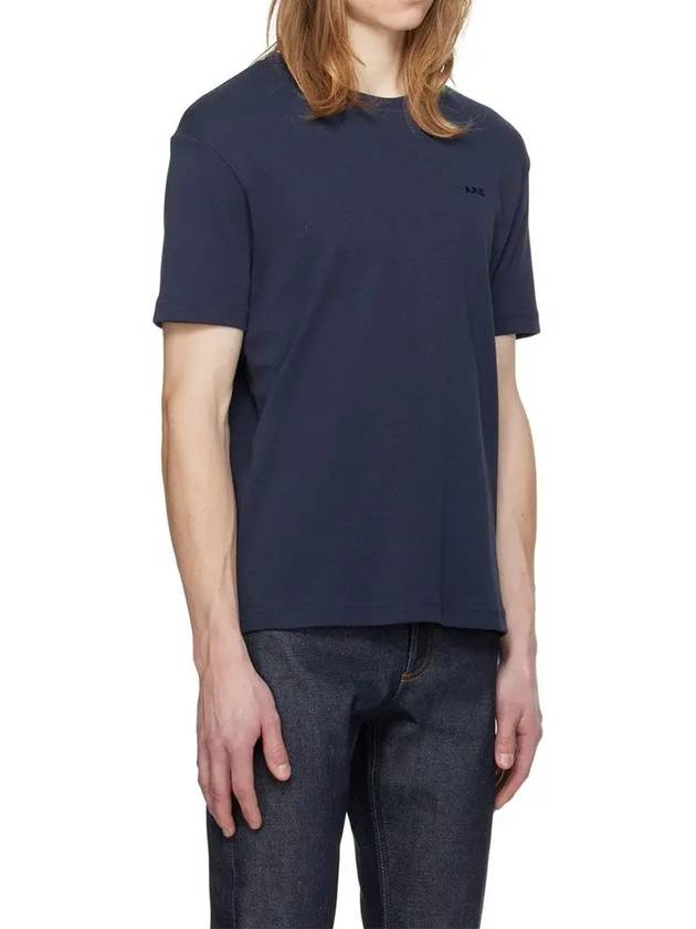 Lewis Cotton Short Sleeve T-Shirt Navy - A.P.C. - BALAAN 3