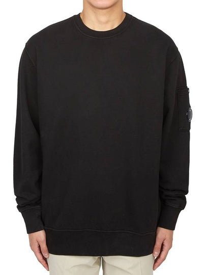 Emerized Diagonal Fleece Lens Sweatshirt Black - CP COMPANY - BALAAN 2