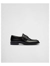 Triangle Logo Brush Leather Loafers Black - PRADA - BALAAN 3