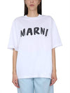 Logo Lettering Boxy Fit Short Sleeve T-Shirt White - MARNI - BALAAN 2