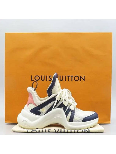 1A4NGQ White Blue Leather Graffiti LV Archlight Women s Sneakers 240 - LOUIS VUITTON - BALAAN 1