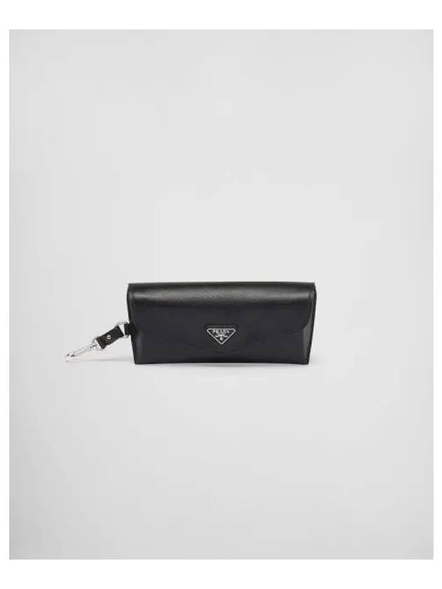 Saffiano Leather Glasses Case Black - PRADA - BALAAN 2