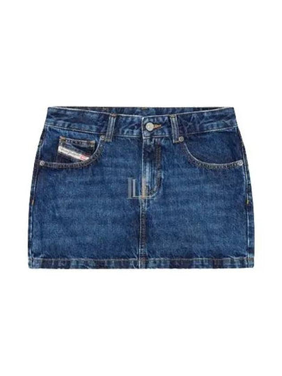 De-Ron Low-Rise Denim Short H Line Skirt Blue - DIESEL - BALAAN 2