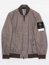 Men's Wappen Patch Zip-Up Bomber Jacket Grey Brown - STONE ISLAND - BALAAN 3